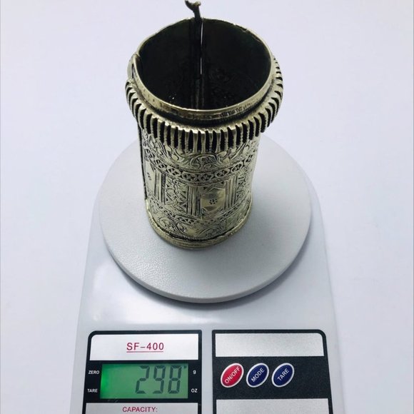 single   Golden Tribal Cuff Handmade Afghan Vintage Kuchi Handcuff - Picture 5 of 6